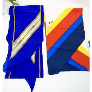Vintage Usna Silk Scarf Japan Colorful Sasha Blue Nautical Fashion Scarves